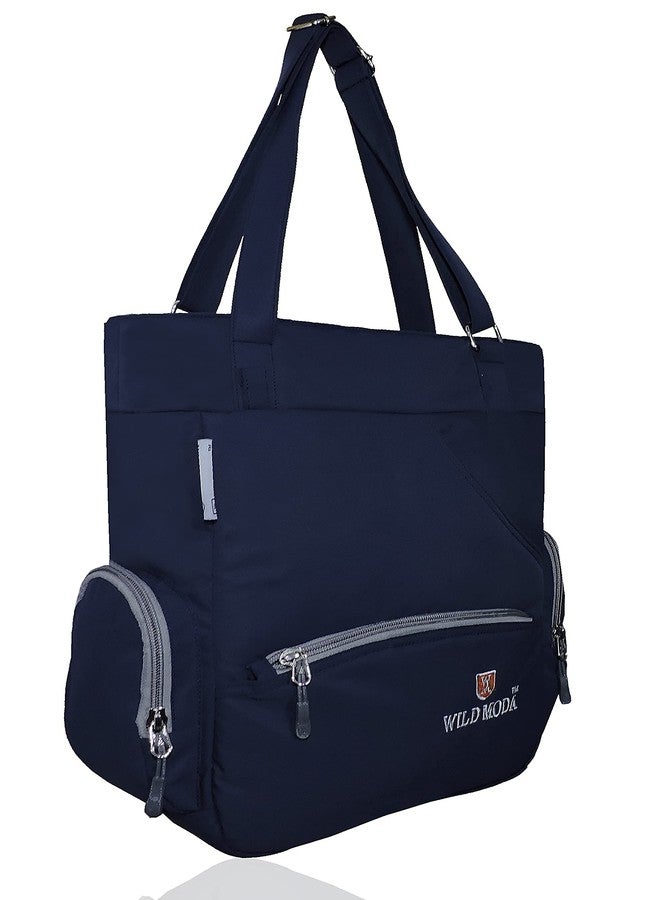 WILD MODA Girls and Women's Shoulder Tote Bag (BLUE AND GREY) - Image 1